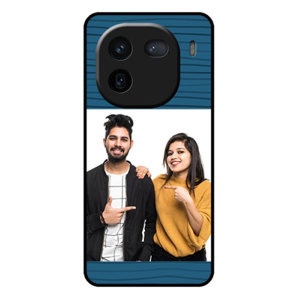 iQOO 12 5G Custom Glass Phone Case - Blue Pattern Cover Design