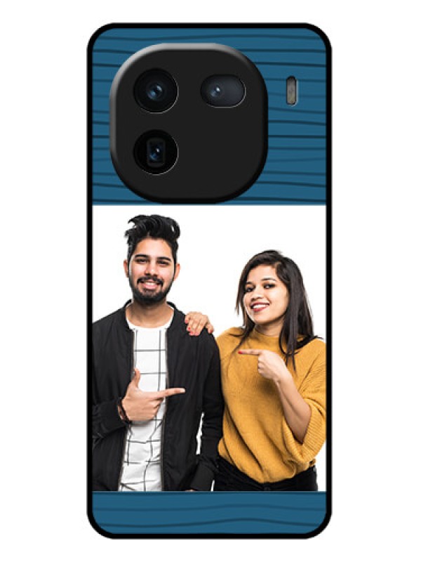 Custom iQOO 12 5G Custom Glass Phone Case - Blue Pattern Cover Design