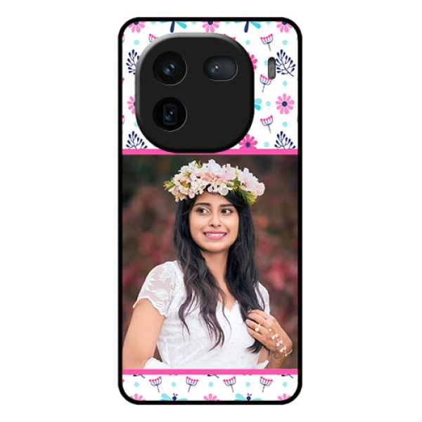 iQOO 12 5G Custom Glass Phone Case - Colorful Flower Design