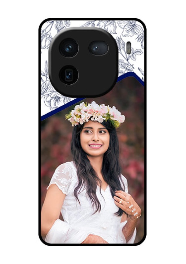 iQOO 12 5G Custom Glass Phone Case - Classy Floral Design