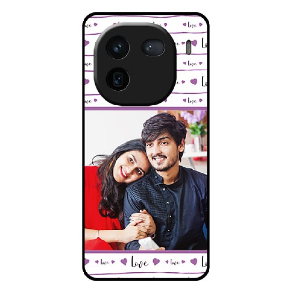 iQOO 12 5G Custom Glass Phone Case - Couples Heart Design
