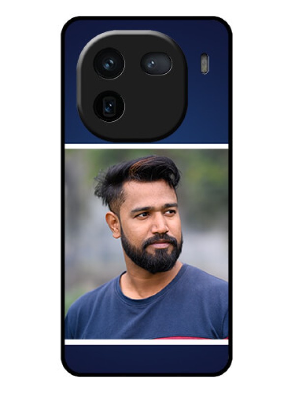 Custom iQOO 12 5G Custom Glass Phone Case - Simple Royal Blue Design