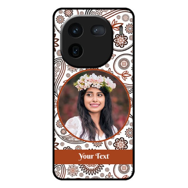 iQOO 12 5G Custom Glass Phone Case - Abstract Flower Design