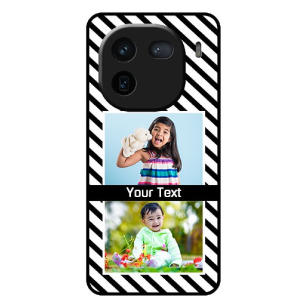 iQOO 12 5G Custom Glass Phone Case - Black And White Stripes Design