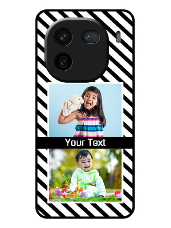 Custom iQOO 12 5G Custom Glass Phone Case - Black And White Stripes Design