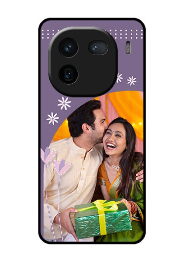 iQOO 12 5G Custom Glass Phone Case - Lavender Flowers Design