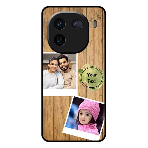 iQOO 12 5G Custom Glass Phone Case - Wooden Texture Design