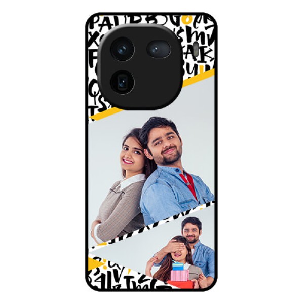 iQOO 12 5G Custom Glass Phone Case - Letters Pattern Design