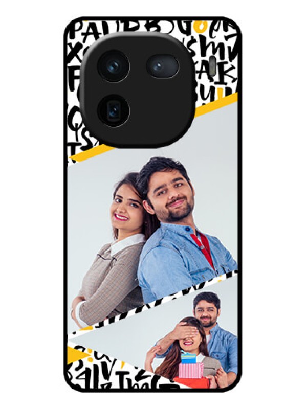 Custom iQOO 12 5G Custom Glass Phone Case - Letters Pattern Design