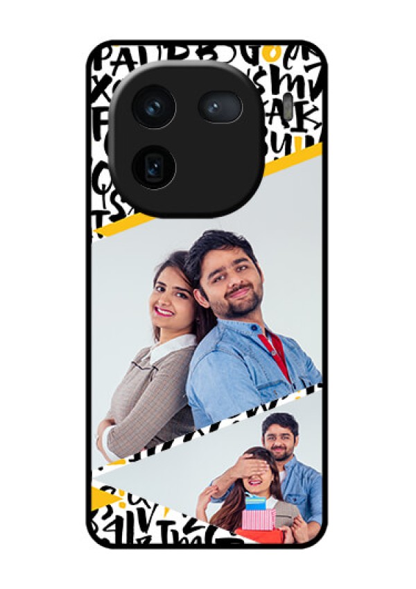 iQOO 12 5G Custom Glass Phone Case - Letters Pattern Design
