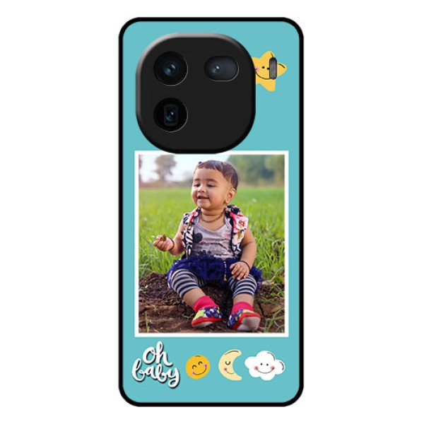 iQOO 12 5G Custom Glass Phone Case - Smiley Kids Stars Design iQOO 12 5G Custom Glass Phone Case - Smiley Kids Stars Design