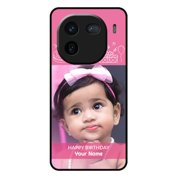 iQOO 12 5G Custom Glass Phone Case - With Birthday Line Art Design