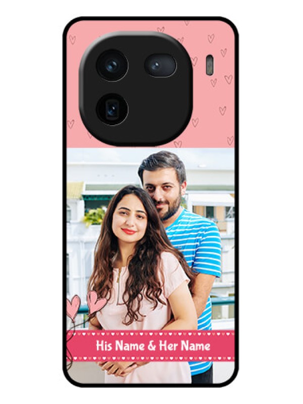 Custom iQOO 12 5G Custom Glass Phone Case - Love Design Peach Color