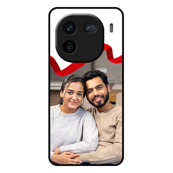 iQOO 12 5G Custom Glass Phone Case - Red Ribbon Frame Design