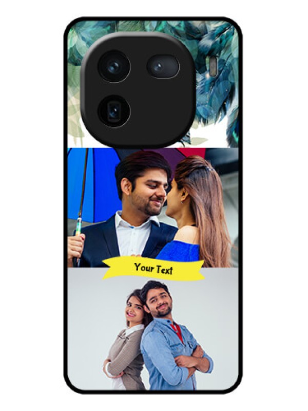 Custom iQOO 12 5G Custom Glass Phone Case - Image With Boho Peacock Feather Design