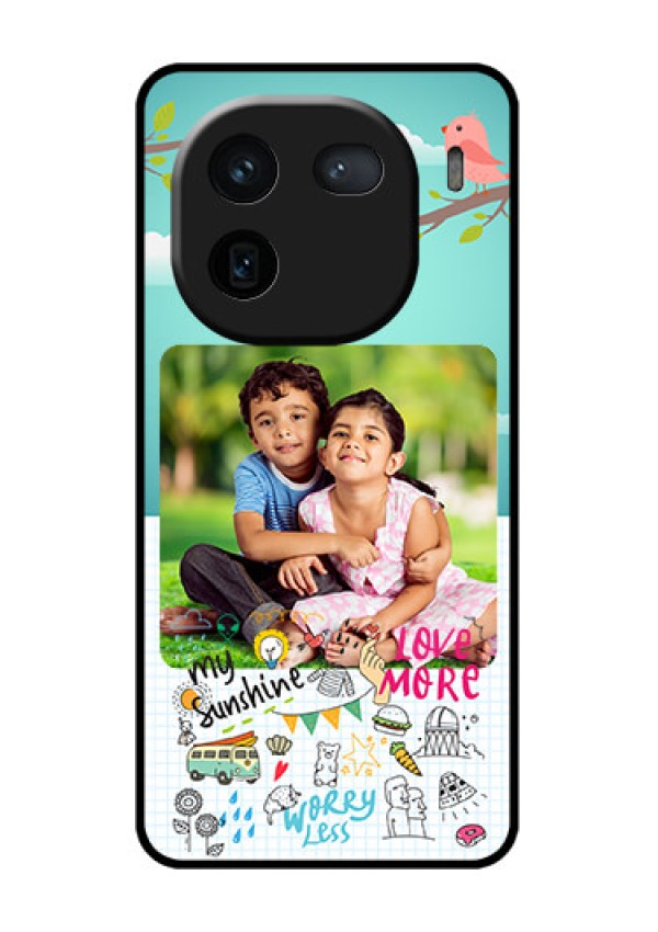 iQOO 12 5G Custom Glass Phone Case - Doodle Love Design