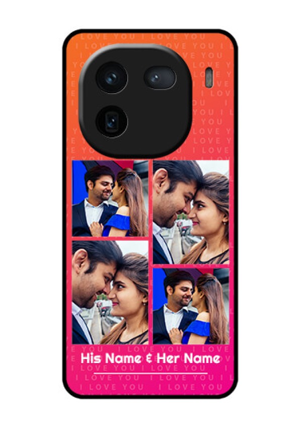 iQOO 12 5G Custom Glass Phone Case - I Love You Pink Design
