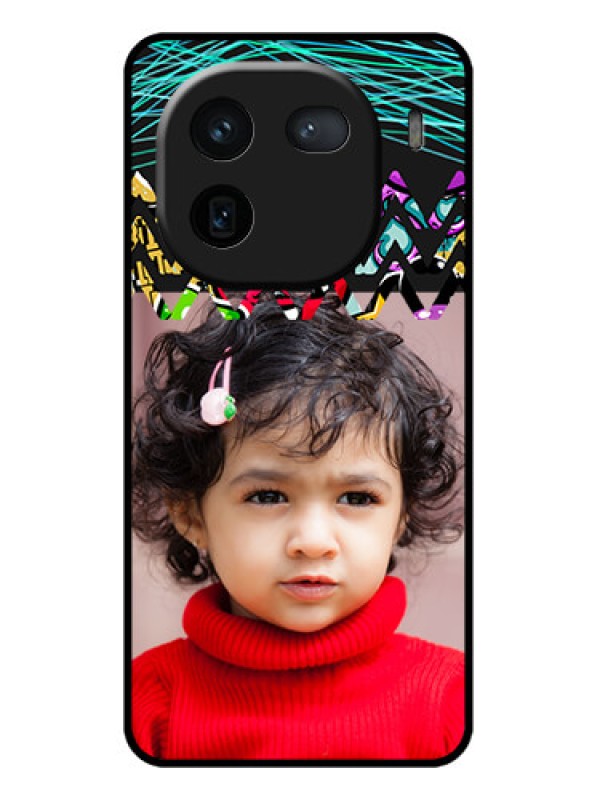 Custom iQOO 12 5G Custom Glass Phone Case - Neon Abstract Design