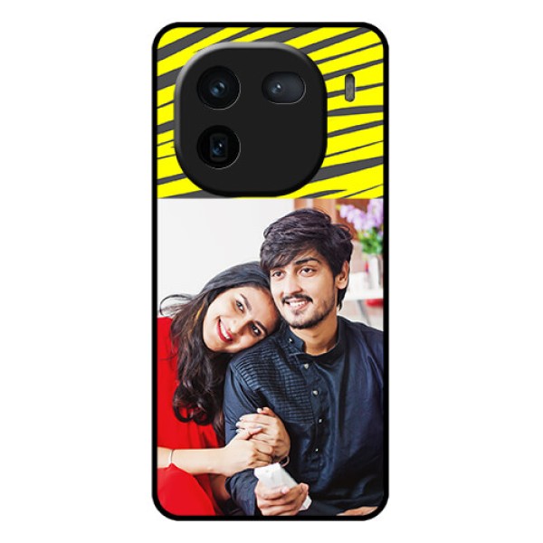 iQOO 12 5G Custom Glass Phone Case - Yellow Abstract Design