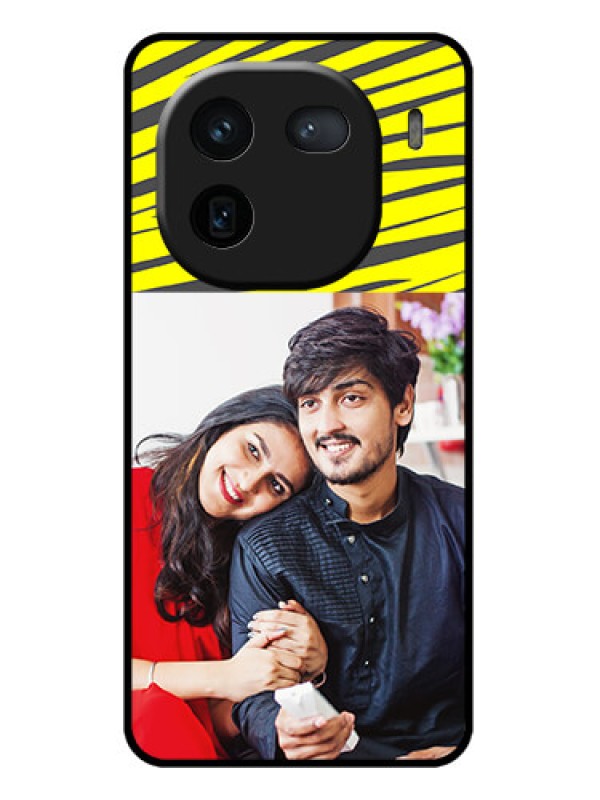 Custom iQOO 12 5G Custom Glass Phone Case - Yellow Abstract Design