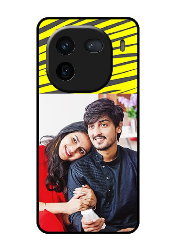 iQOO 12 5G Custom Glass Phone Case - Yellow Abstract Design