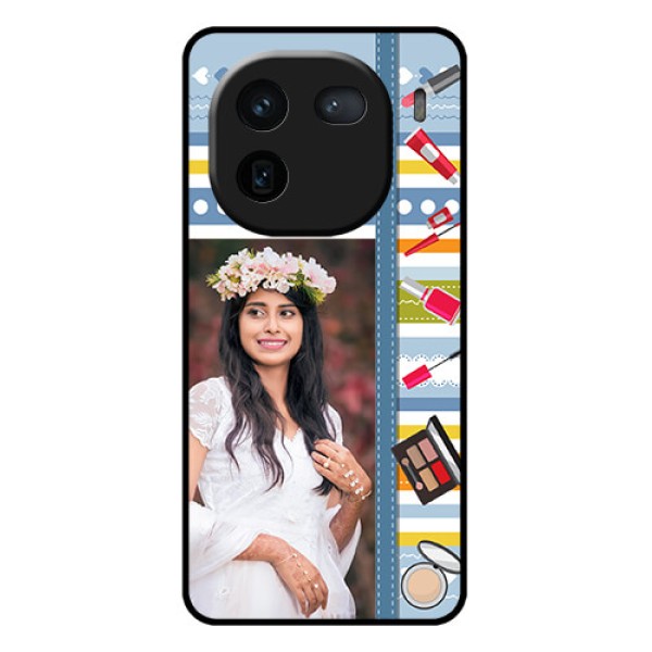 iQOO 12 5G Custom Glass Phone Case - Makeup Icons Design