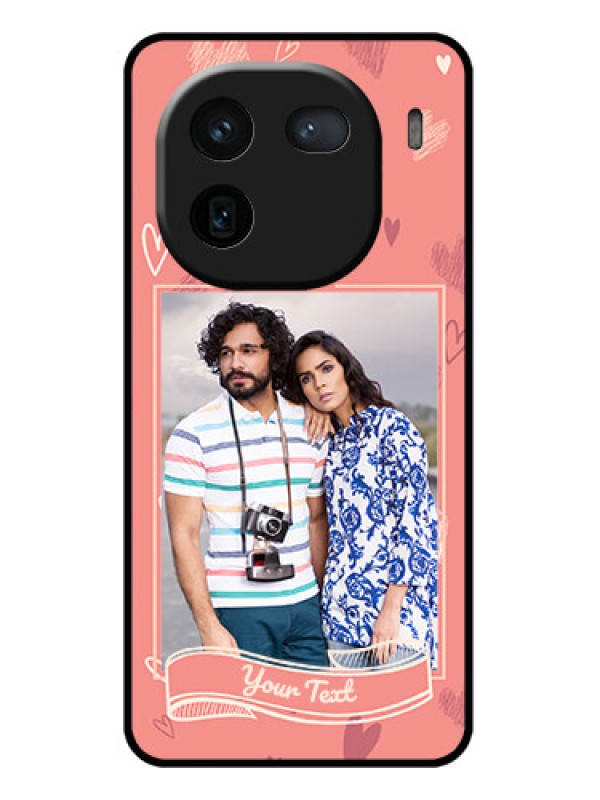 Custom iQOO 12 5G Custom Glass Phone Case - Love Doodle Art Design