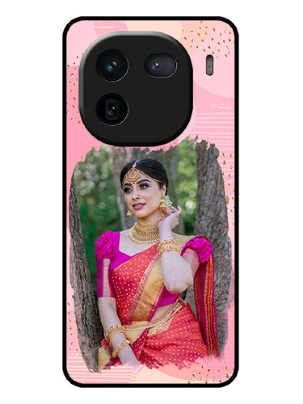 Custom iQOO 12 5G Custom Glass Phone Case - Gold Glitter Splash Design