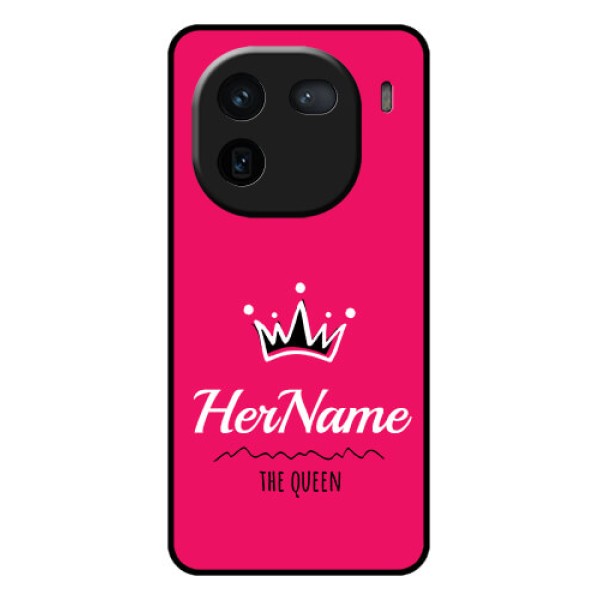 iQOO 12 5G Custom Glass Phone Case - Queen With Name Design iQOO 12 5G Custom Glass Phone Case - Queen With Name Design