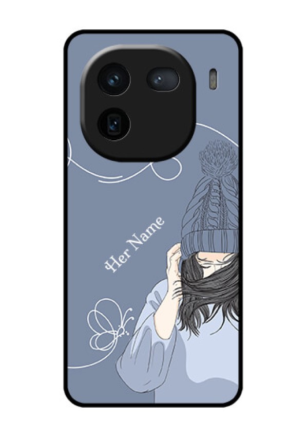 iQOO 12 5G Custom Glass Phone Case - Girl In Winter Outfit Design