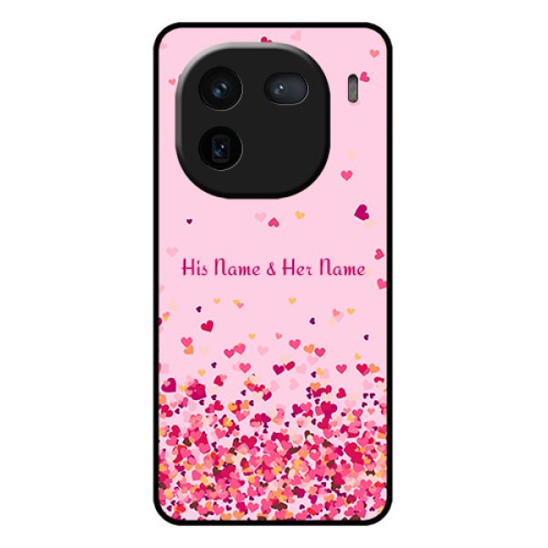 iQOO 12 5G Custom Glass Phone Case - Floating Hearts Design