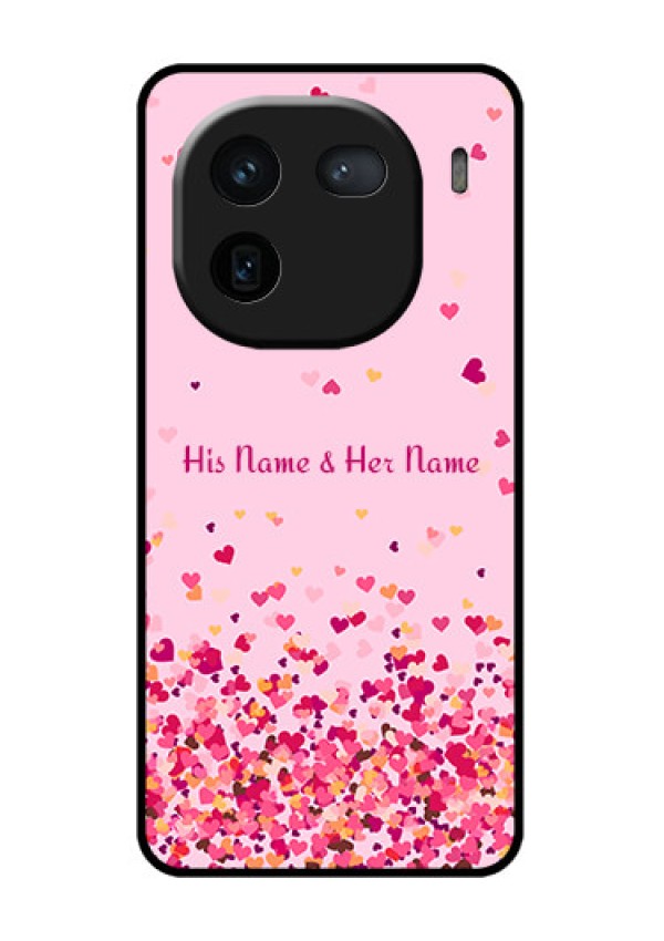 iQOO 12 5G Custom Glass Phone Case - Floating Hearts Design