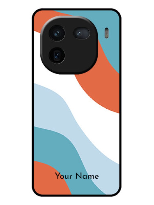 Custom iQOO 12 5G Custom Glass Phone Case - Coloured Waves Design