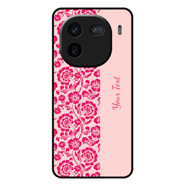 iQOO 12 5G Custom Glass Phone Case - Attractive Floral Pattern Design