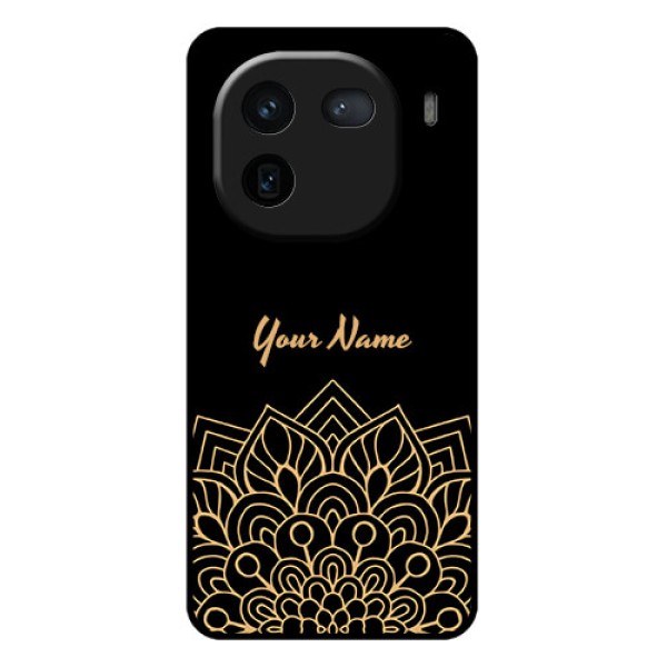 iQOO 12 5G Custom Glass Phone Case - Golden Mandala Design