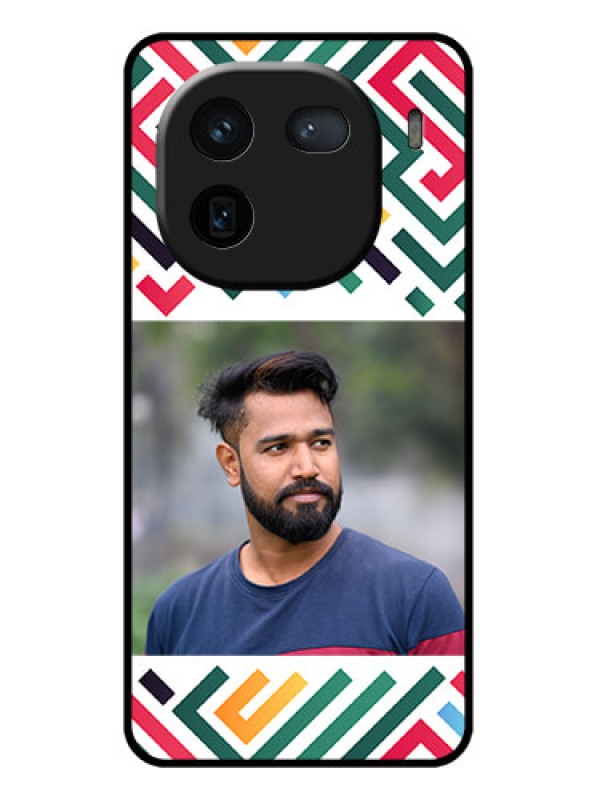 Custom iQOO 12 5G Custom Glass Phone Case - Colorful Maze Pattern Design