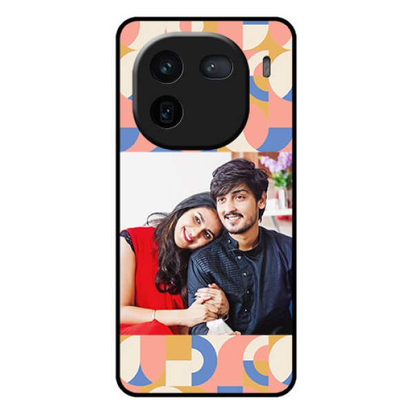 iQOO 12 5G Custom Glass Phone Case - Semi - Circle Maze Pattern Design iQOO 12 5G Custom Glass Phone Case - Semi - Circle Maze Pattern Design