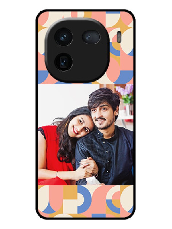 Custom iQOO 12 5G Custom Glass Phone Case - Semi - Circle Maze Pattern Design