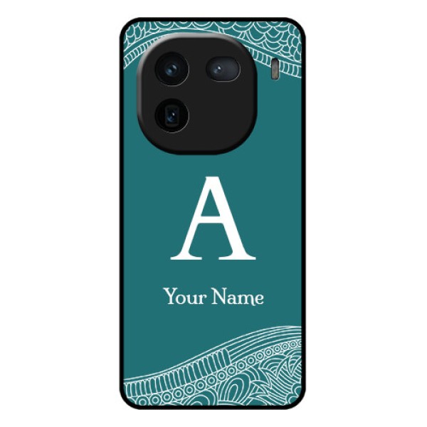 iQOO 12 5G Custom Glass Phone Case - Line Art Pattern With Custom Name Design iQOO 12 5G Custom Glass Phone Case - Line Art Pattern With Custom Name Design
