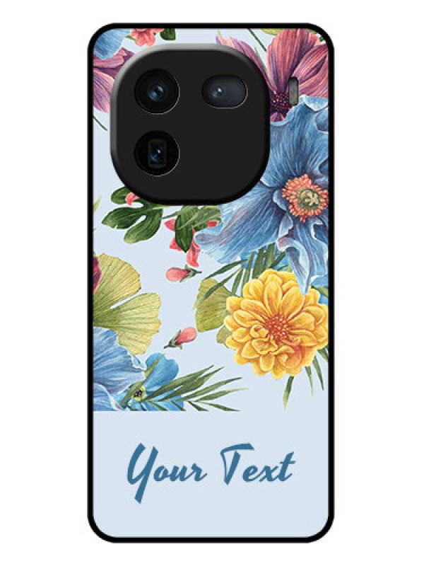Custom iQOO 12 5G Custom Glass Phone Case - Stunning Watercolored Flowers Painting Design