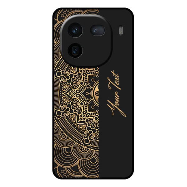 iQOO 12 5G Custom Glass Phone Case - Mandala Art With Custom Text Design