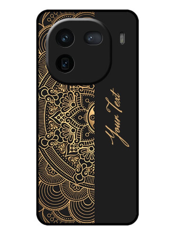 Custom iQOO 12 5G Custom Glass Phone Case - Mandala Art With Custom Text Design