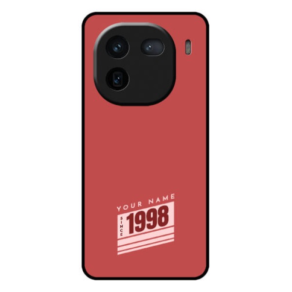 iQOO 12 5G Custom Glass Phone Case - Red Custom Year Of Birth Design