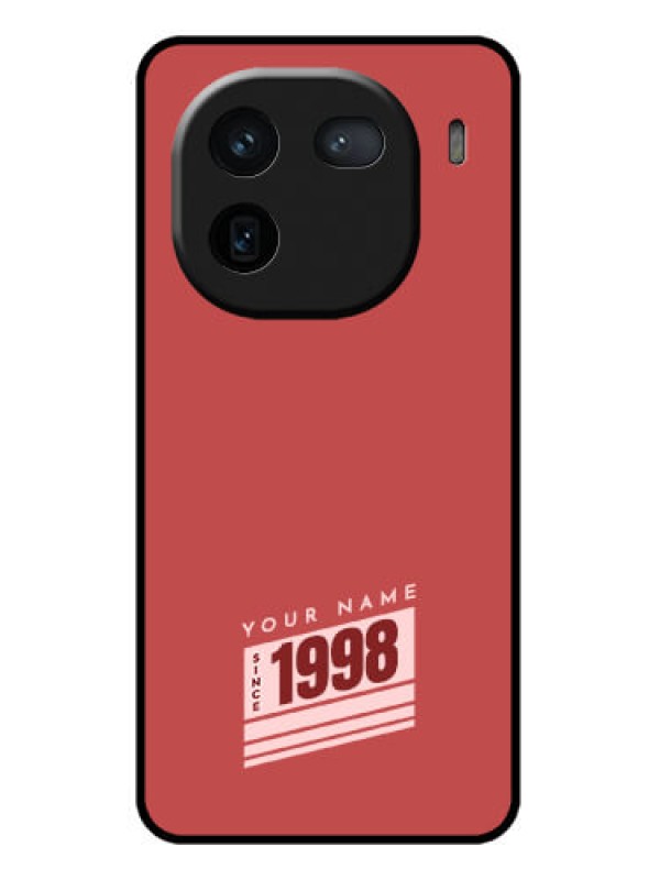 Custom iQOO 12 5G Custom Glass Phone Case - Red Custom Year Of Birth Design