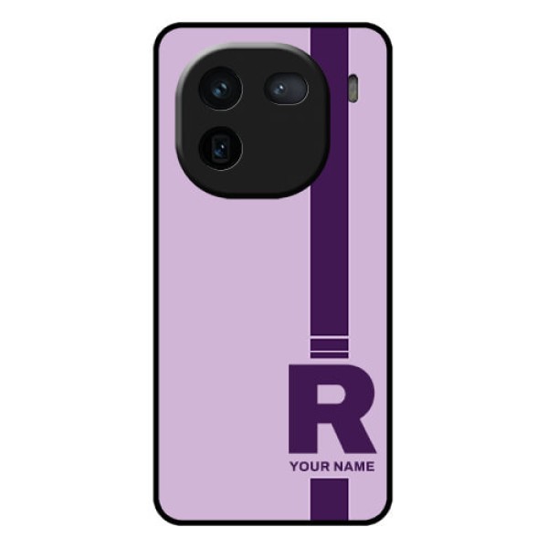 iQOO 12 5G Custom Glass Phone Case - Simple Dual Tone Stripe With Name Design iQOO 12 5G Custom Glass Phone Case - Simple Dual Tone Stripe With Name Design