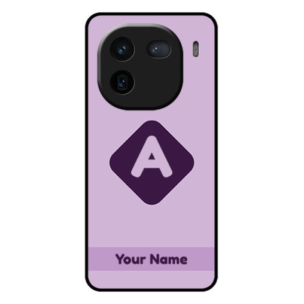 iQOO 12 5G Custom Glass Phone Case - Custom Letter In Curved Badge Design iQOO 12 5G Custom Glass Phone Case - Custom Letter In Curved Badge Design