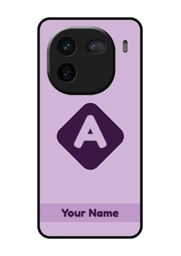 iQOO 12 5G Custom Glass Phone Case - Custom Letter In Curved Badge Design