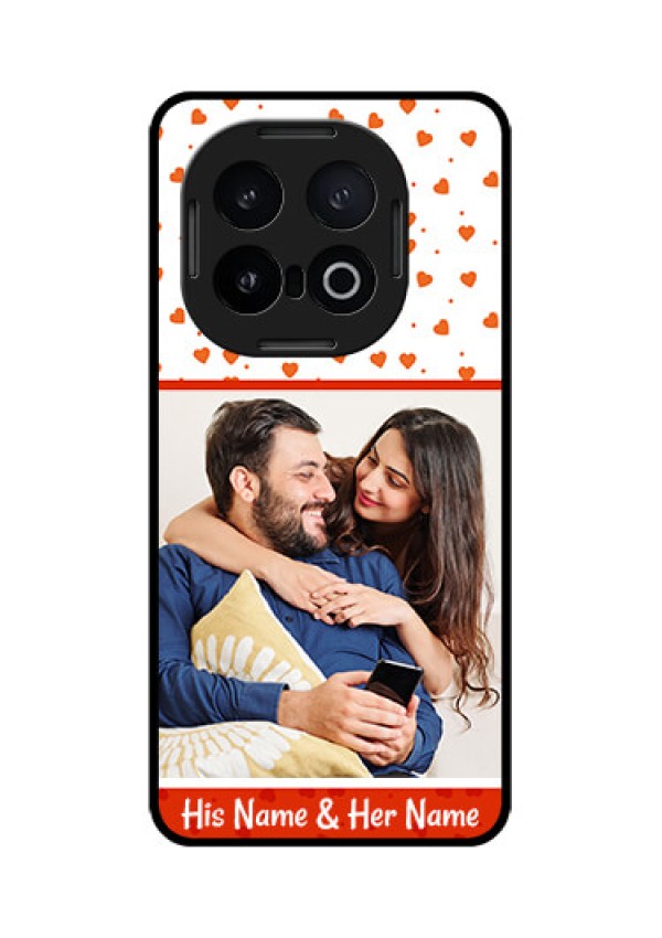 iQOO 13 5G Custom Glass Phone CaseOrange Love Symbol Design