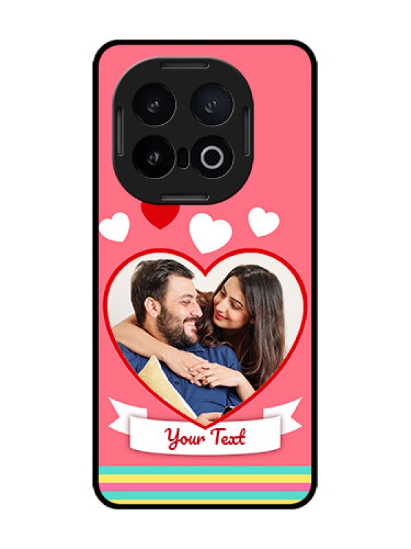 Custom iQOO 13 5G Custom Glass Phone CaseLove Shapes Doodle Design