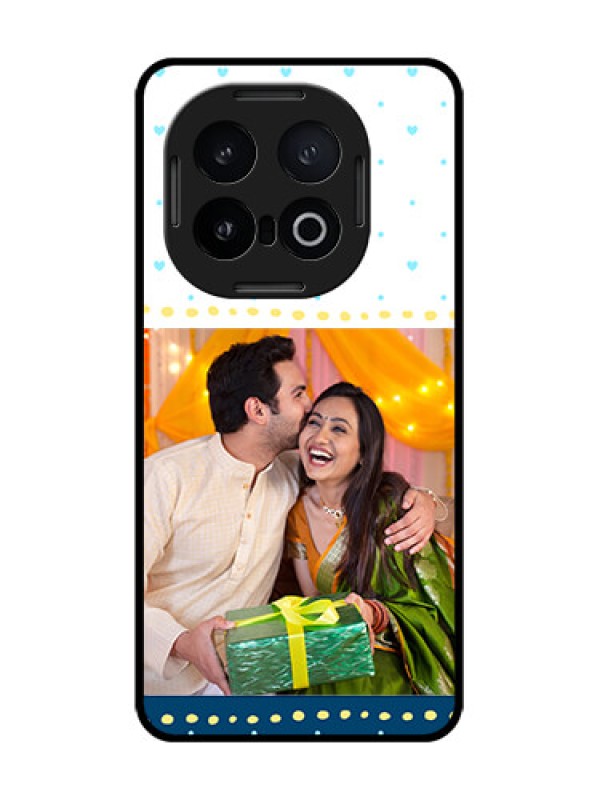 Custom iQOO 13 5G Custom Glass Phone CaseWhite And Blue Abstract Design